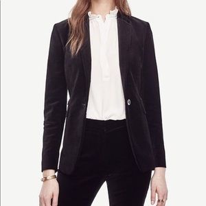 Ann Taylor Velvet One/button Blazer OP Full liner